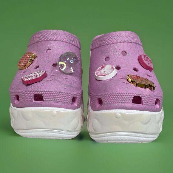 Wicked Glinda Siren Clog Crocs with Jibbitz Women Size 8 Men Size 6 Pink Witch - Picture 7 of 11